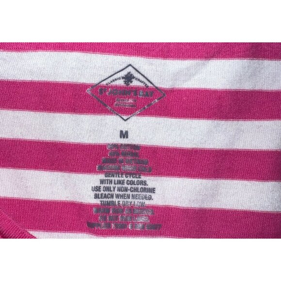 ST Johns Bay Misses Pink & White Striped T-Shirt Medium - Picture 3 of 3
